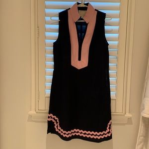 Sail to sable navy dress with pink trim in size small